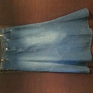 Long denim skirt